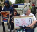 Disabled people Against Cuts protest the Tory Party Conference